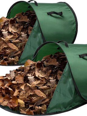 LFUTARI 2 Pcs Foldable Pop-Up Leaf Collector Lawn Bag, Garden Waste, Leaves, Tra